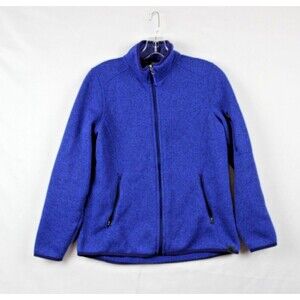 LL Bean Sweater Fleece Women S Small Full Zip Jacket Long Sleeve Purple